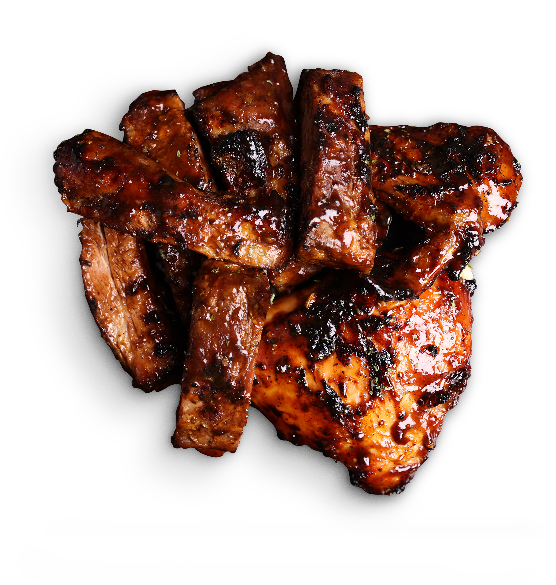 Chicken and pork ribs